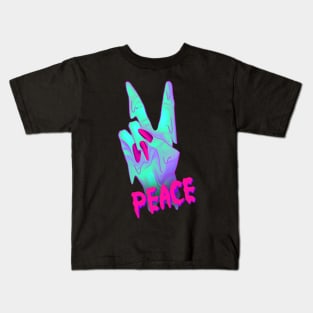 cyberpunk peace sign Kids T-Shirt